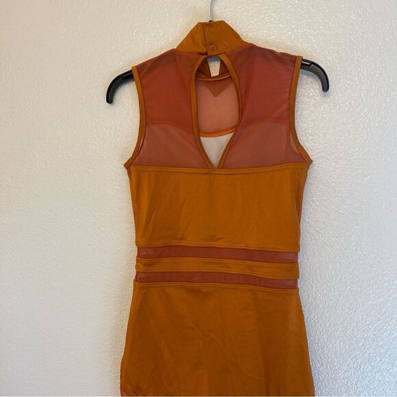 WEISSMAN Elite Dance Costume unitard orange mesh You Are Enough 14524 SA adult - Picture 5 of 10